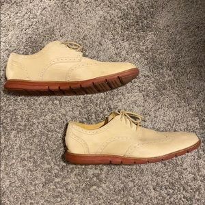 Cole Haan Khaki Suede Lace Up Shoes